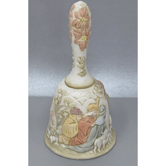 LEFTON Vintage 1982 Nativity Bell Come All Ye Faithful Hand Painted Christmas - Picture 3 of 11